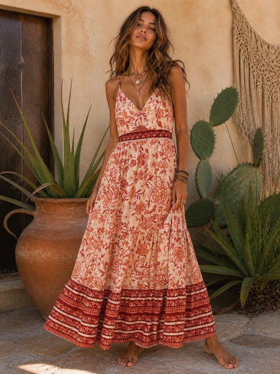 Rachel Zoe Dresses & Skirts - Rachel Zoe Coral and Cream FloralLinen Blend Maxi Dress w’ pockets XL